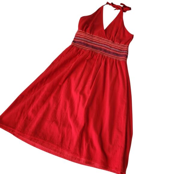 Vintage Forever 21 Y2K Babydoll Halter Red dress Coastal Boho Chic Indie Small - Picture 4 of 14